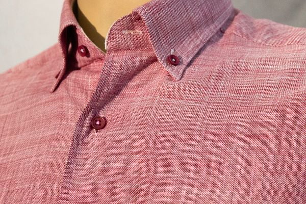 Kısa Kol Keten Pamuk Gül Kurusu 675-24y-8