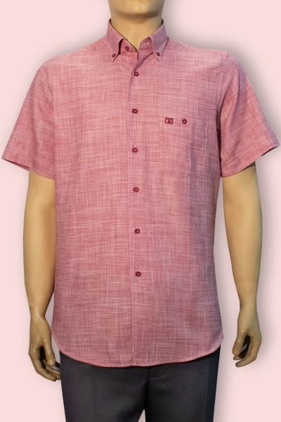 Kısa Kol Keten Pamuk Gül Kurusu 675-24y-8