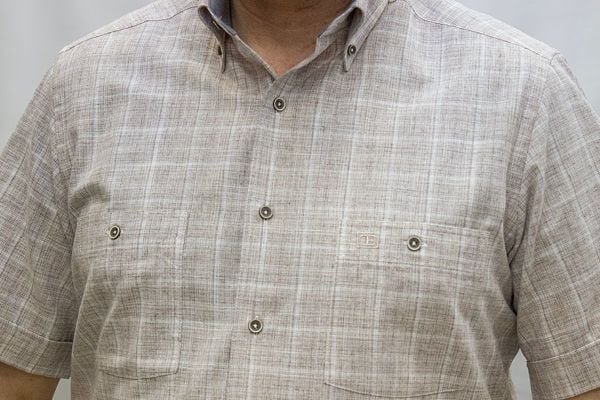 Kısa Kol Keten Pamuk Çift Cep 675-25dsy-66