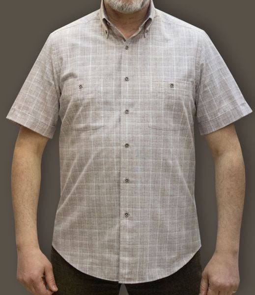 Kısa Kol Keten Pamuk Çift Cep 675-25dsy-66