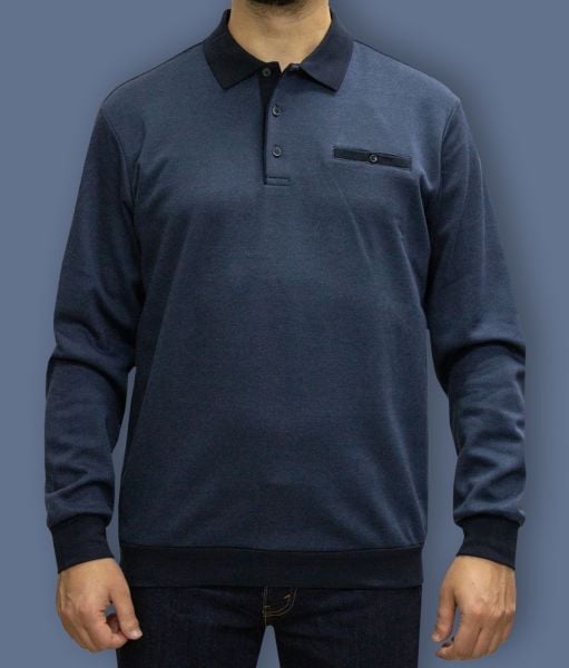 Sweatshirt Erdal Tabak Pin1013 Jakarlı SW24-04 Laci-İndigo