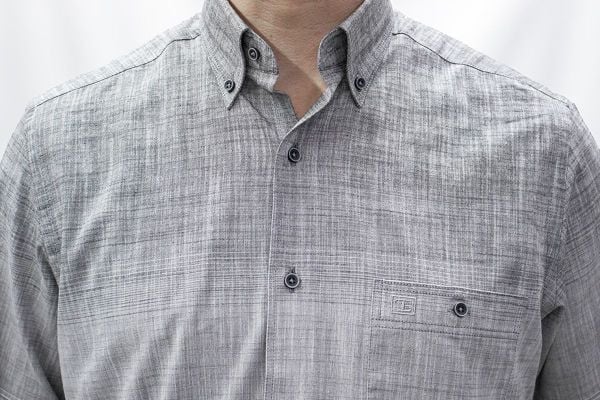 Uzun Kol Keten-Pamuk Gömlek Gri-K.Gri 574-25kby-3