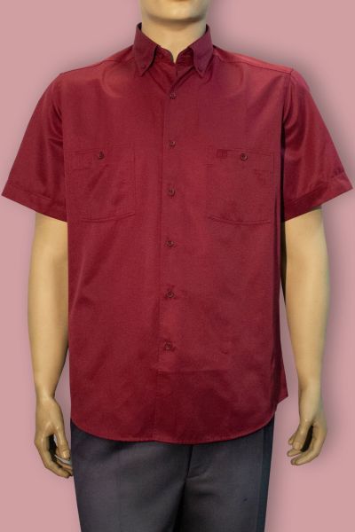 Kısa Kol Çift Cep Bordo 675s-24y-6