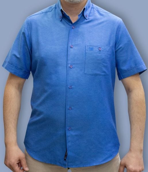 Kısa Kol Oxford-Panama Boncuk Mavi 675op-25dsy-87
