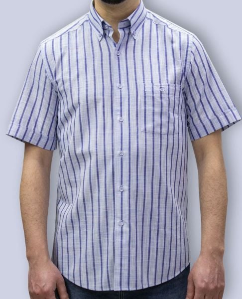 Kısa Kol Poplin 675-25kby-2 Mavi