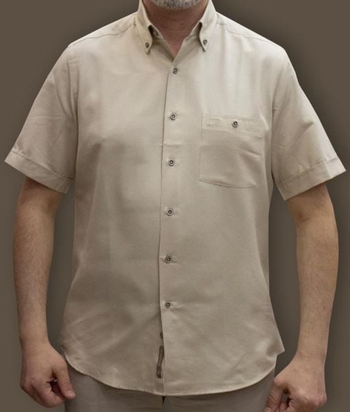 Kısa Kol Oxford-Panama Bej 675op-25dsy-92