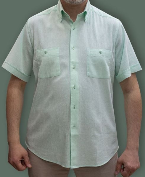 Kısa Kol Krinkıl Çift Cep Cam Göbeği 675-25hyy-2