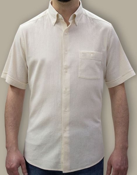 Kısa Kol Poplin 675-25kby-11 Krinkıl Krem