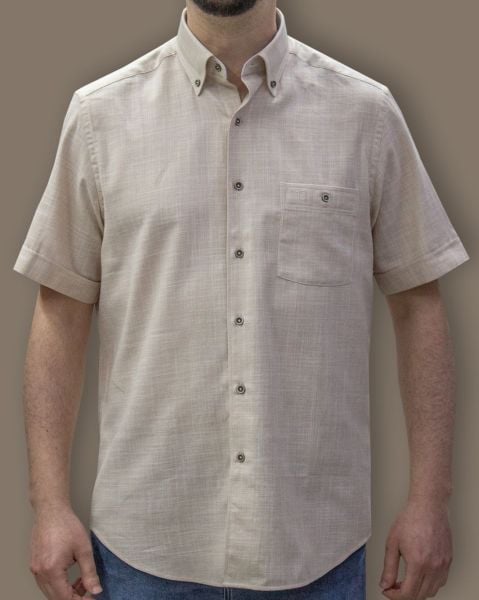 Kısa Kol Keten-Pamuk 675-25kby-28 Bej