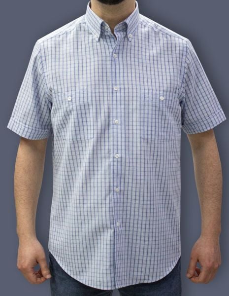 Kısa Kol Poplin Çift cepli 675-25kby-30 Maviyeşil