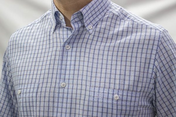 Kısa Kol Poplin Çift cepli 675-25kby-31 Mavikahve