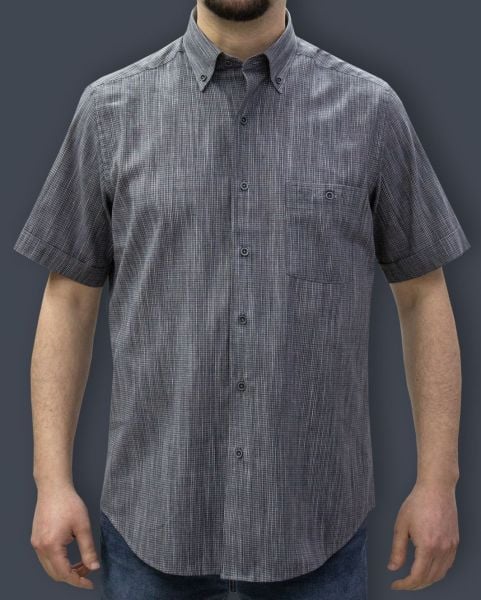 Kısa Kol Keten Pamuk 675-25kby-34 Antrasit