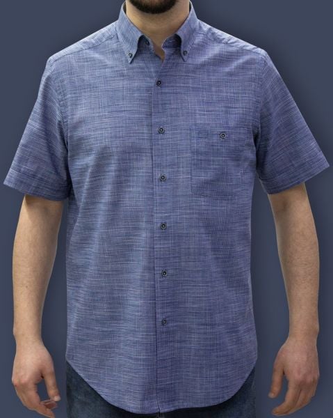 Kısa Kol Keten Pamuk 675-25kby-35 K.Mavi