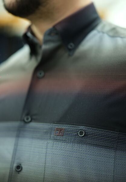 Uzun Kol %100 Pamuk Pano Desen Gömlek Laci-Kahve-Bordo 574-25k-1