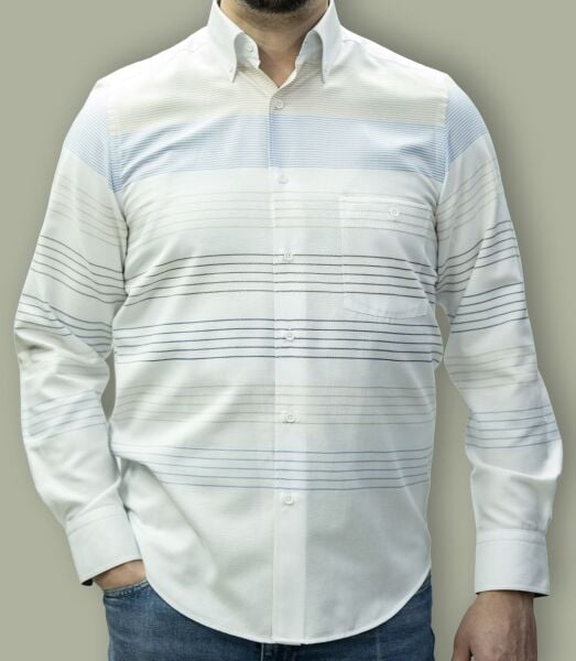 Uzun Kol %100 Pamuk Pano Desen Gömlek 574-25k-5