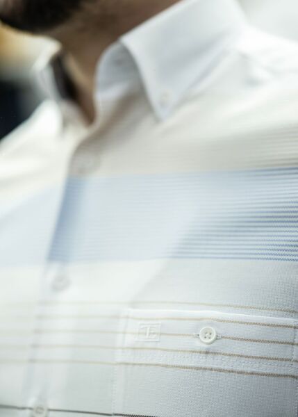 Uzun Kol %100 Pamuk Pano Desen Gömlek 574-25k-5