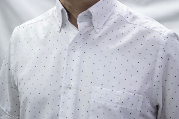 Kısa Kol Poplin laci mavi noktalı 675e-25kby-45