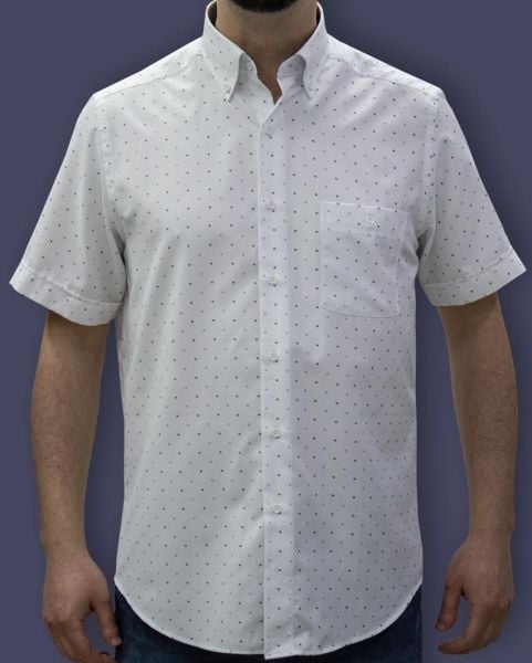 Kısa Kol Poplin laci mavi noktalı 675e-25kby-45