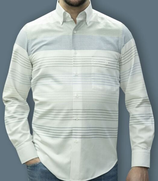 Uzun Kol %100 Pamuk Pano Desen Gömlek 574-25k-6