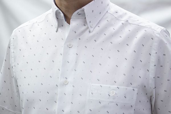 Kısa Kol Poplin siyah gri noktalı 675e-25kby-46