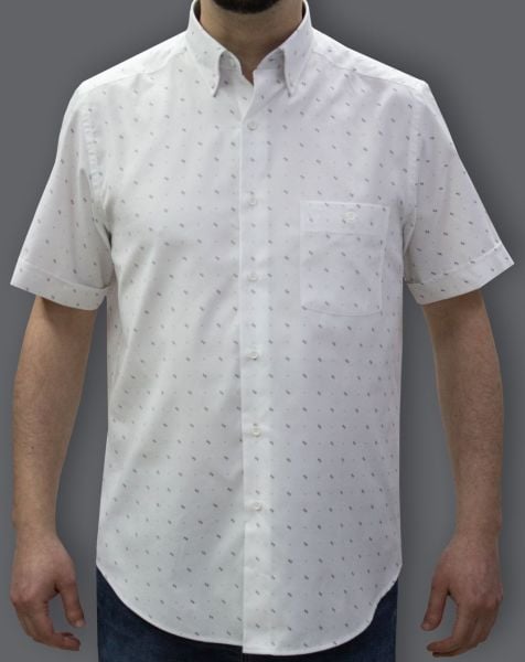 Kısa Kol Poplin siyah gri noktalı 675e-25kby-46