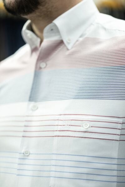 Uzun Kol %100 Pamuk Pano Desen Gömlek 574-25k-7