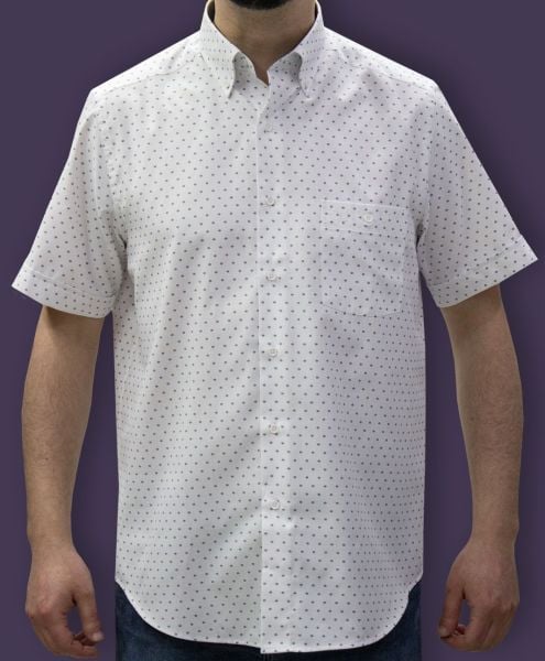 Kısa Kol Poplin laci bordo noktalı 675e-25kby-48