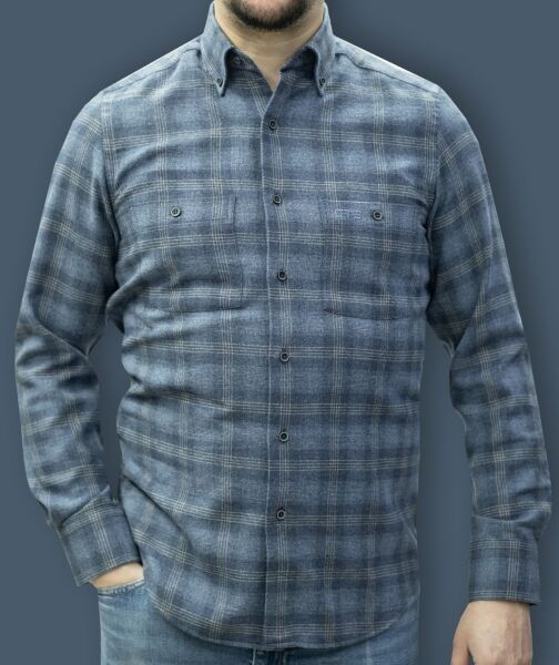 Kışlık Gömlek Çift Cep Lacivert 752-25k-9