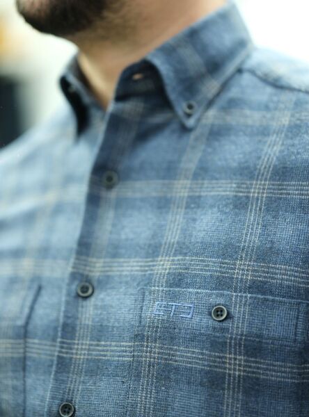 Kışlık Gömlek Çift Cep Lacivert 752-25k-9