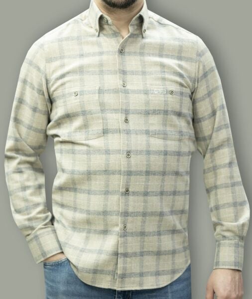 Kışlık Gömlek Çift Cep Krem 752-25k-8