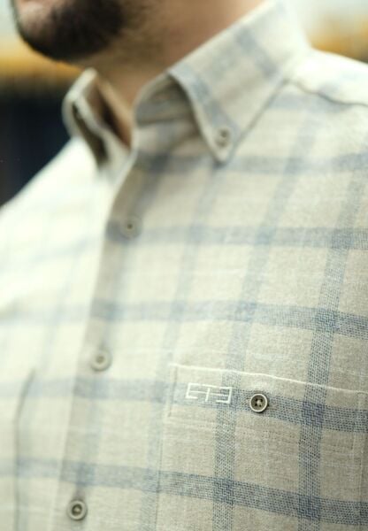 Kışlık Gömlek Çift Cep Krem 752-25k-8