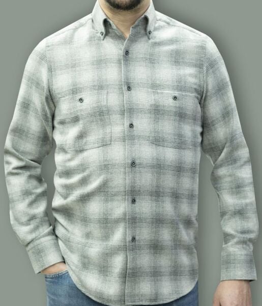 Kışlık Gömlek Çift Cep Gri 752-25k-7