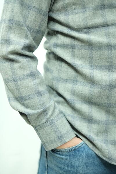 Kışlık Gömlek Çift Cep Gri 752-25k-6