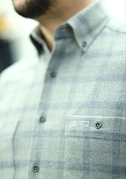 Kışlık Gömlek Çift Cep Gri 752-25k-6