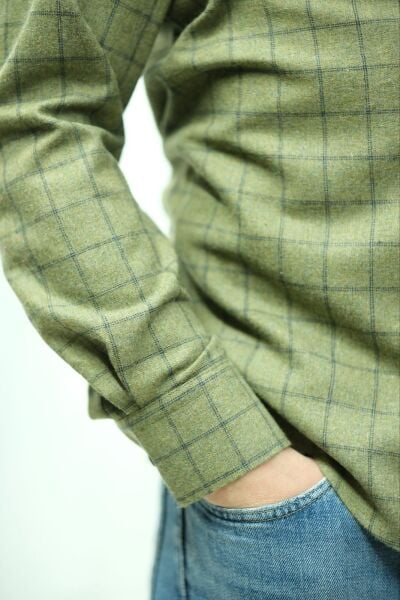 Kışlık Gömlek Çift Cep Yeşil 752-25k-4