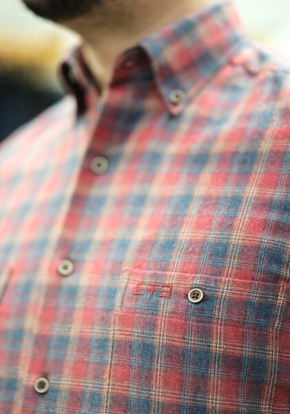 Kışlık Gömlek Çift Cep Lacivert-Bordo 752-25k-3