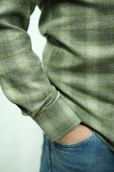 Kışlık Gömlek Çift Cep Yeşil 752-25k-1