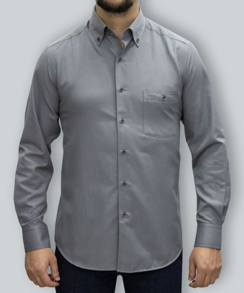 Uzun Kol Panama-Oxford Koyu Gri 750op-24k-4